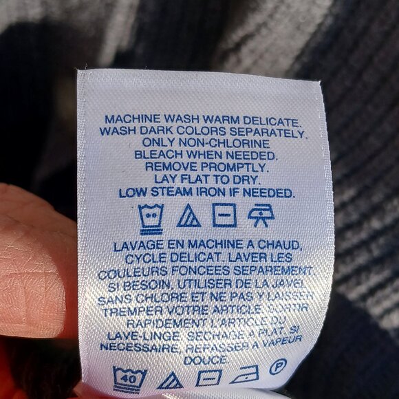 Lands' End Drifter Grey Color Block Cardigan with Pockets & Buttons Sz S/T - Picture 8 of 9